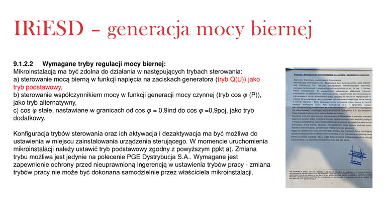 IRiESD – generacja mocy biernej.