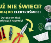 Grafika akcji zbierania zużytego oświetlenia ElektroEko i Signify